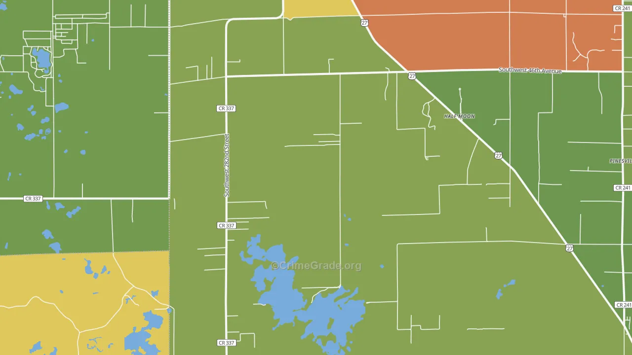 Half Moon, FL Map of Drug-Related Crime Rates