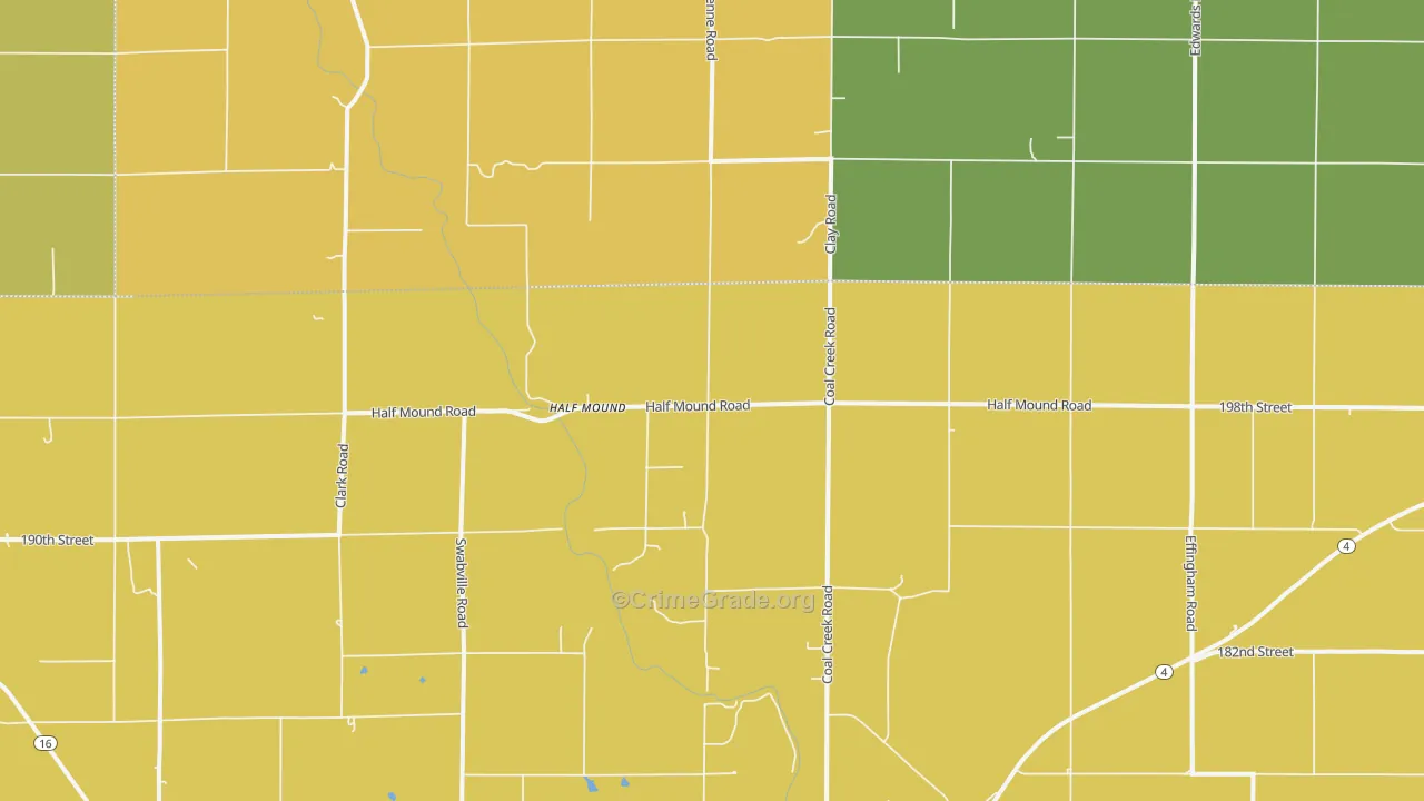 Half Mound, KS Map of Drug-Related Crime Rates