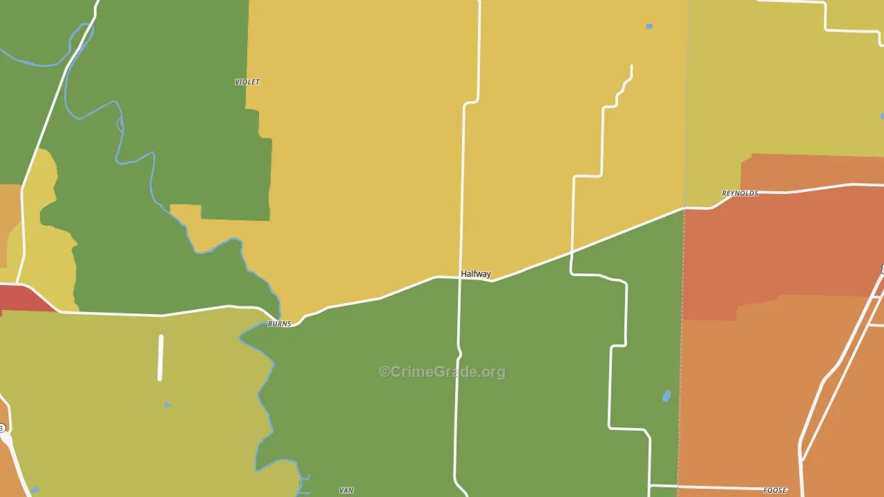 Halfway, MO Map of Drug-Related Crime Rates