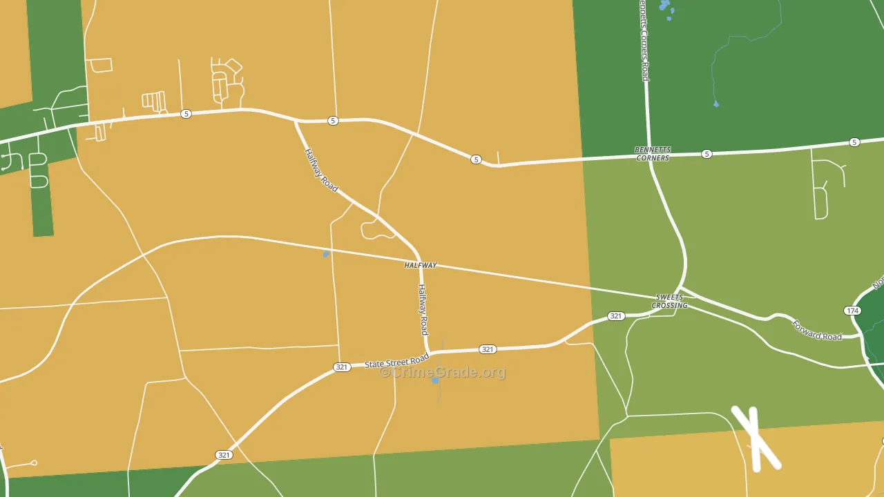 Halfway, NY Map of Drug-Related Crime Rates
