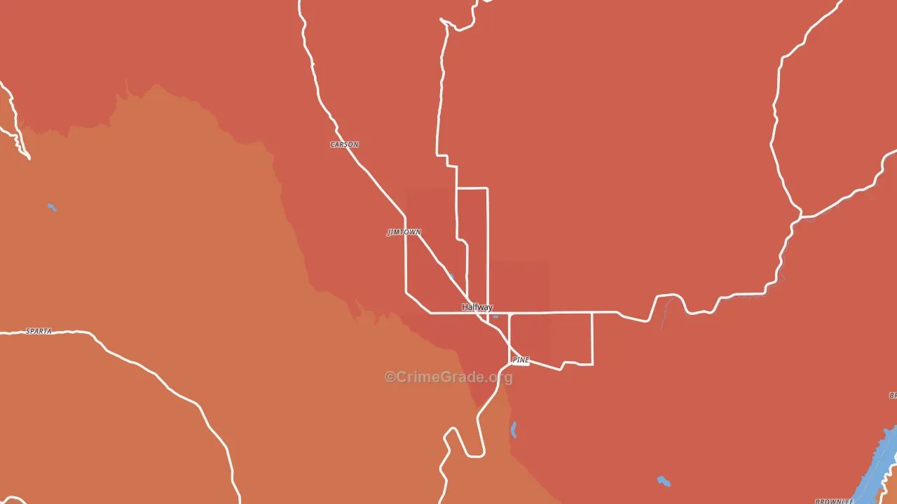 Halfway, OR Map of Drug-Related Crime Rates