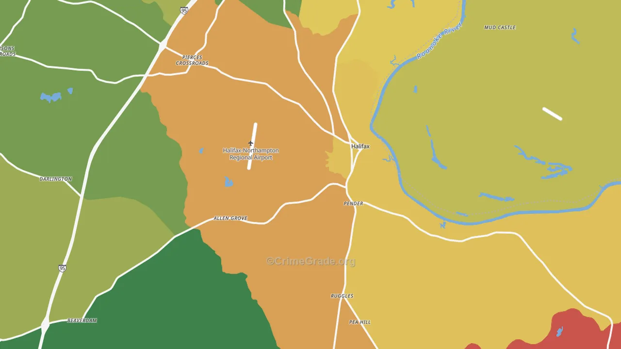 Halifax, NC Map of Drug-Related Crime Rates