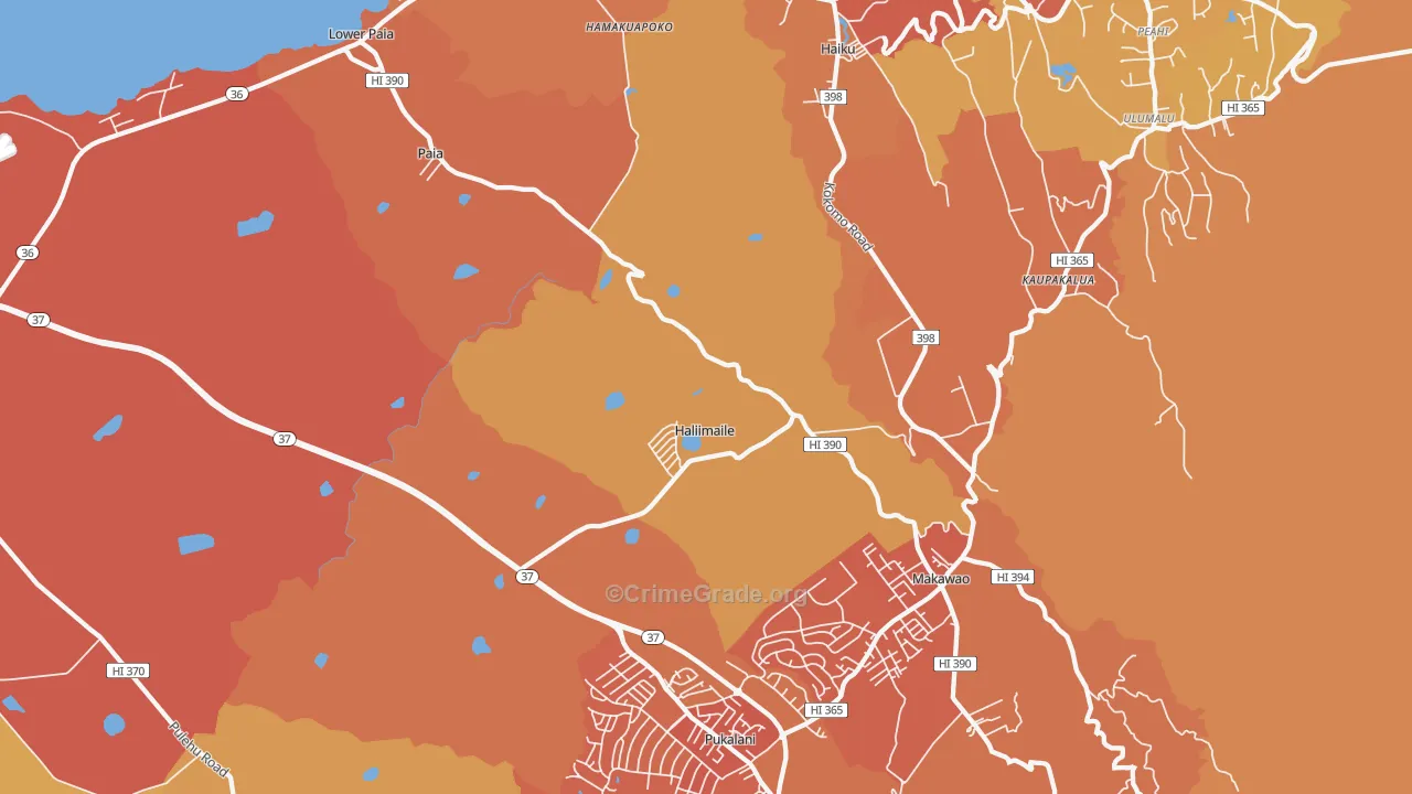 Haliimaile, HI Map of Drug-Related Crime Rates