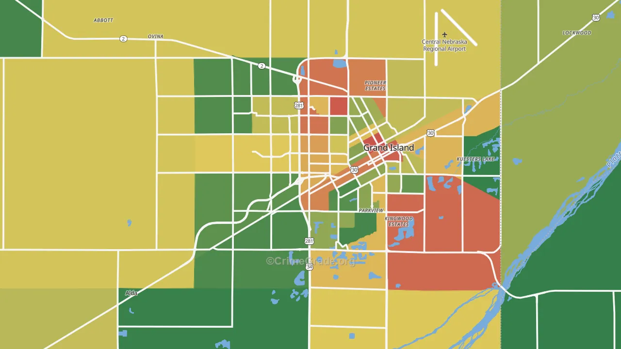 Hall County, NE Map of Drug-Related Crime Rates