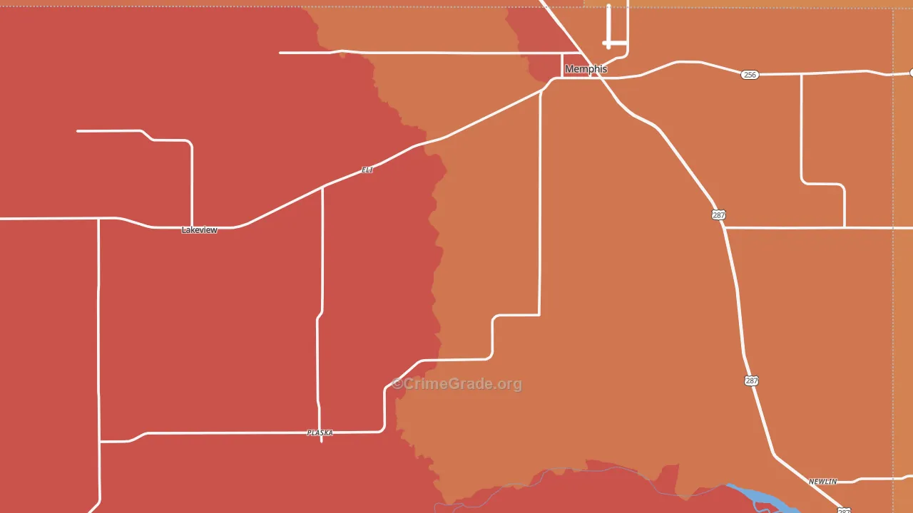 Hall County, TX Map of Drug-Related Crime Rates