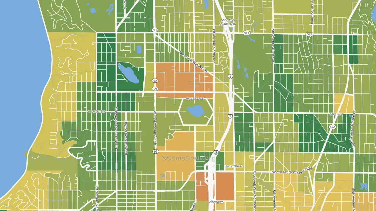 Haller Lake, Seattle, WA Map of Drug-Related Crime Rates