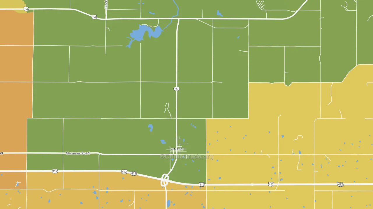 Hallett, OK Map of Drug-Related Crime Rates
