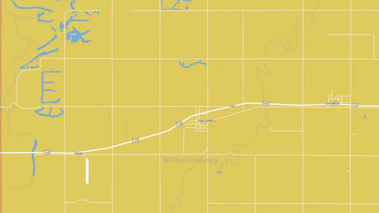 Hallowell, KS Map of Drug-Related Crime Rates