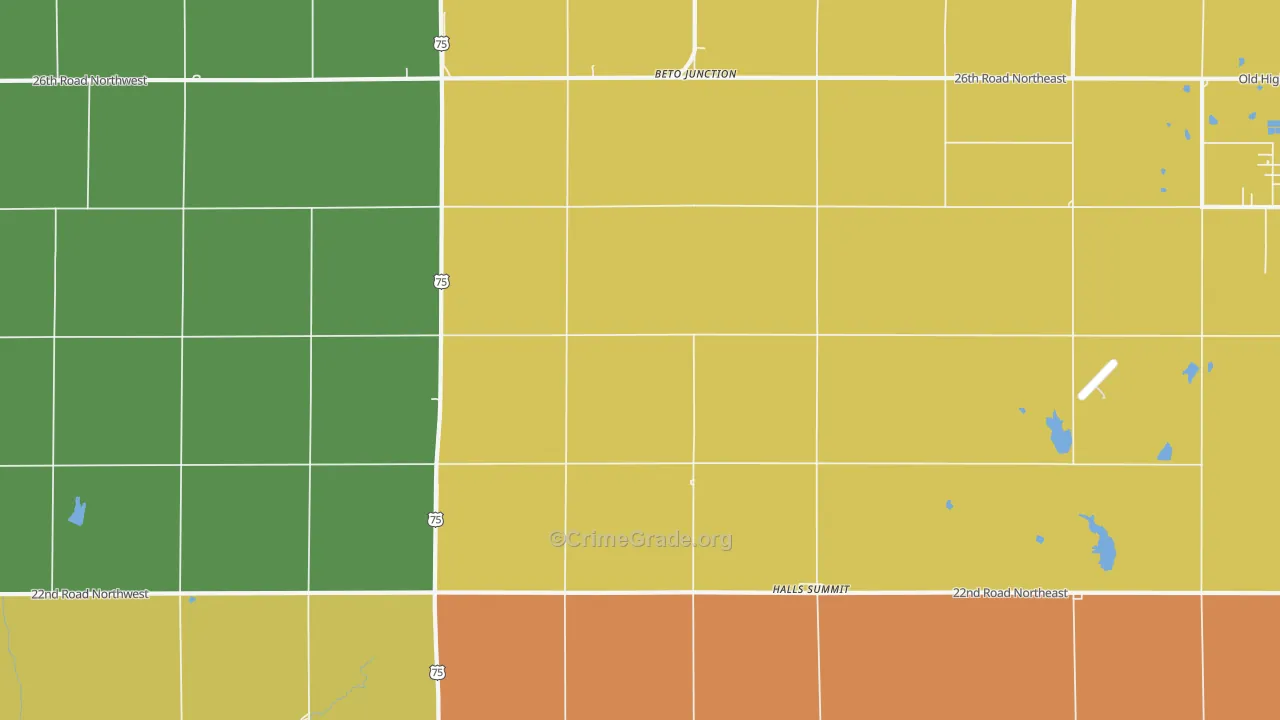 Halls Summit, KS Map of Drug-Related Crime Rates