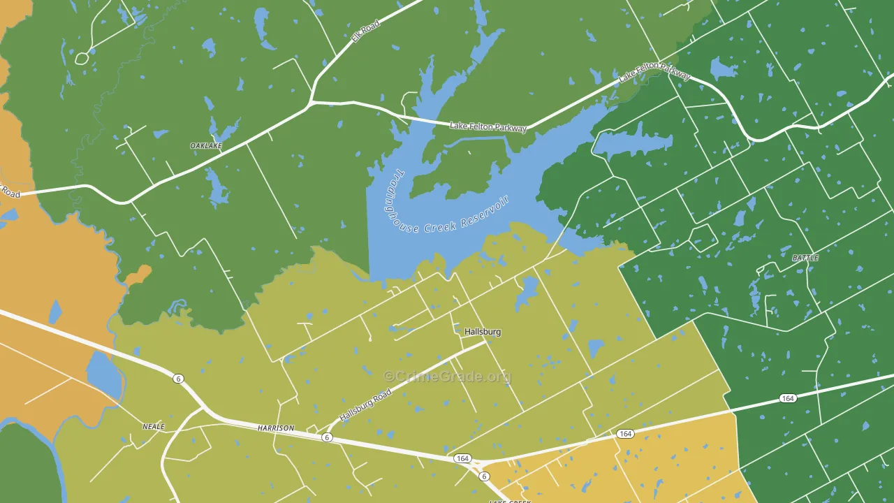 Hallsburg, TX Map of Drug-Related Crime Rates
