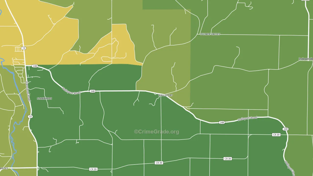 Hallsport, NY Map of Drug-Related Crime Rates