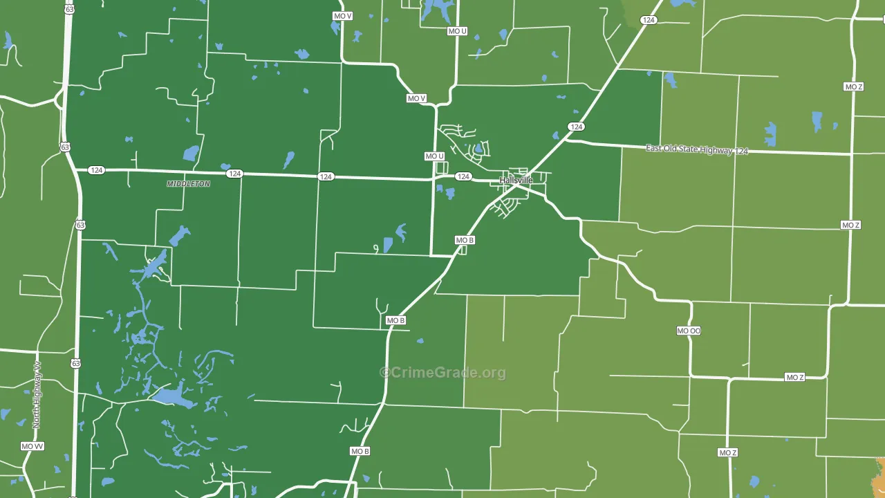 Hallsville, MO Map of Drug-Related Crime Rates