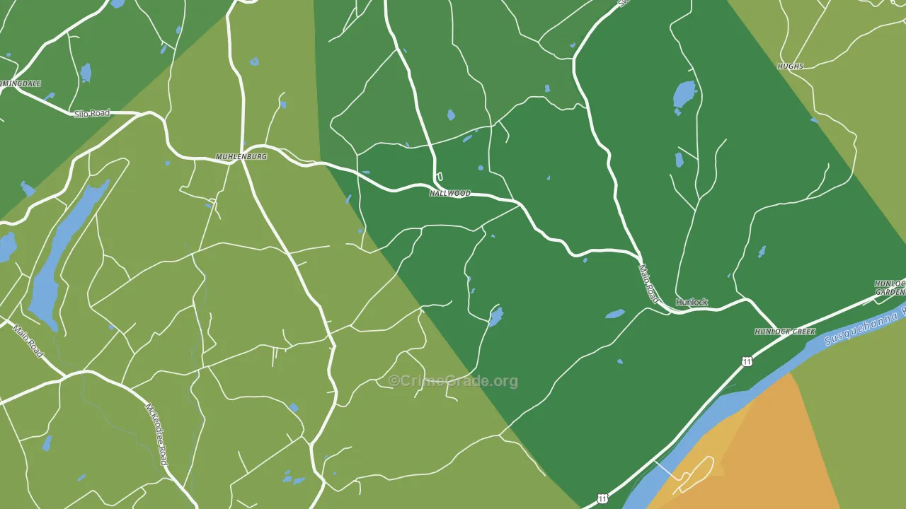 Hallwood, PA Map of Drug-Related Crime Rates