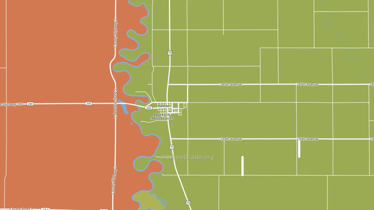 Halstad, MN Map of Drug-Related Crime Rates