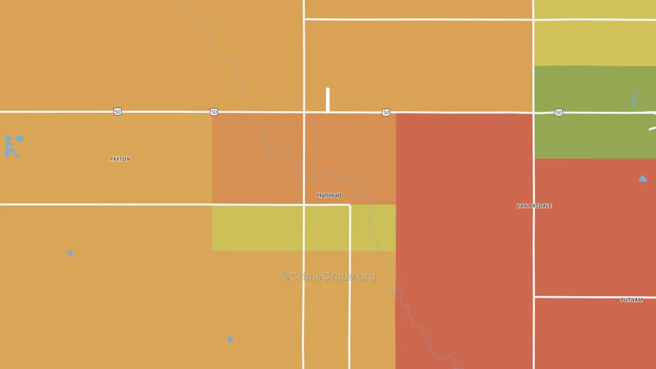 Halstead, KS Map of Drug-Related Crime Rates