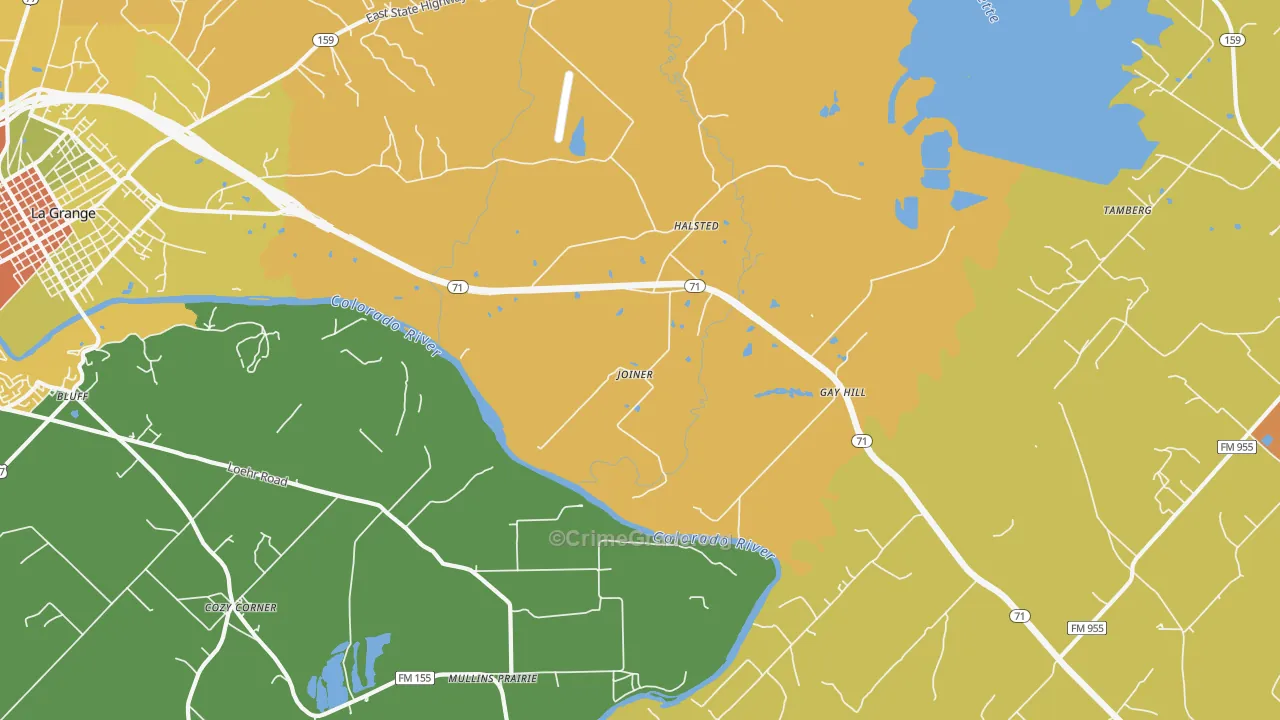 Halsted, TX Map of Drug-Related Crime Rates