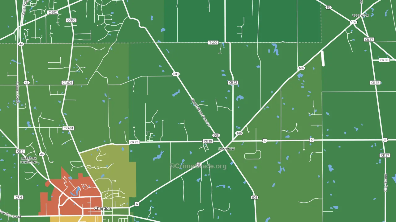 Hambden, OH Map of Drug-Related Crime Rates