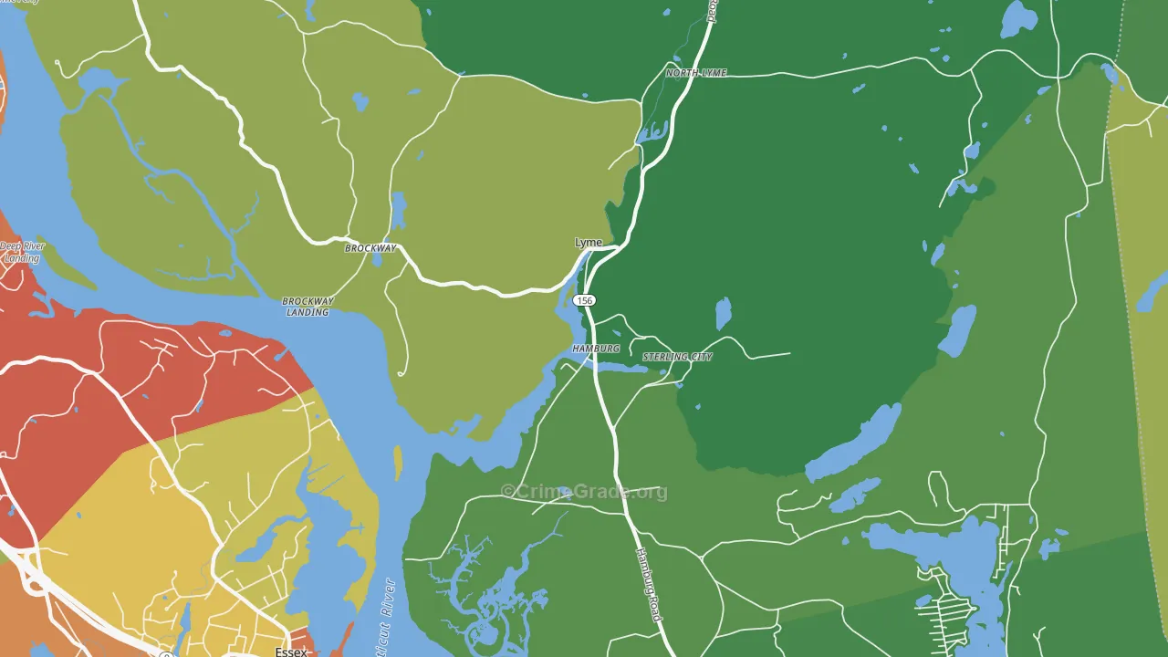 Hamburg, CT Map of Drug-Related Crime Rates