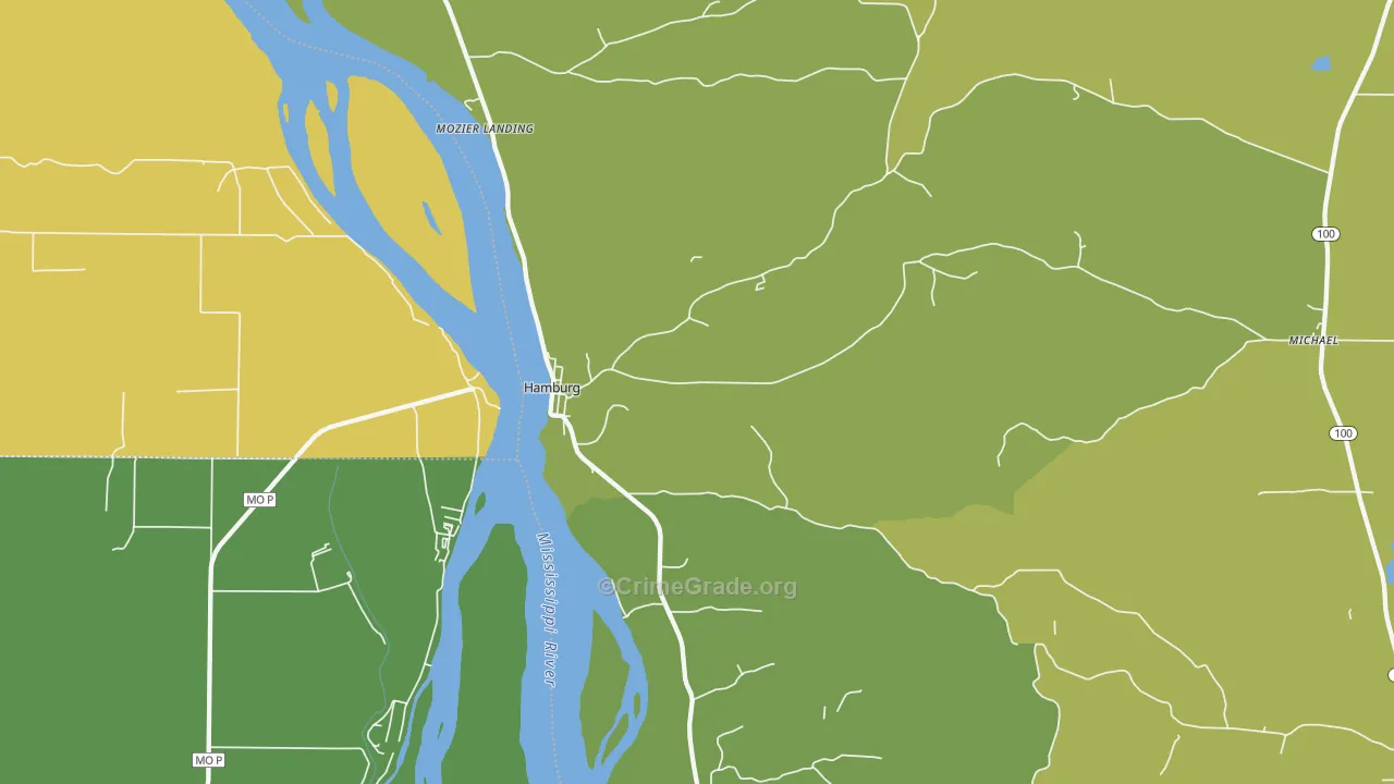 Hamburg, IL Map of Drug-Related Crime Rates