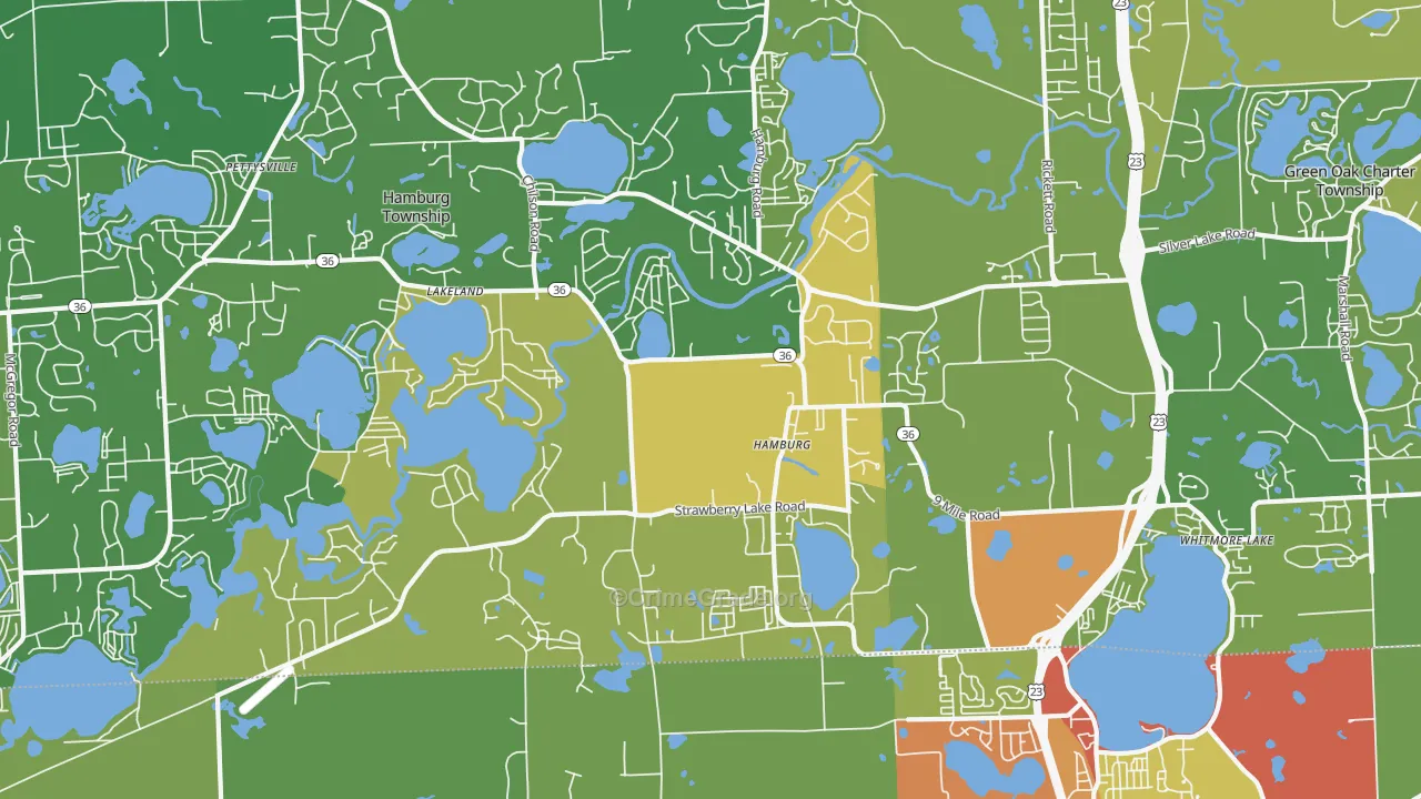 Hamburg, MI Map of Drug-Related Crime Rates