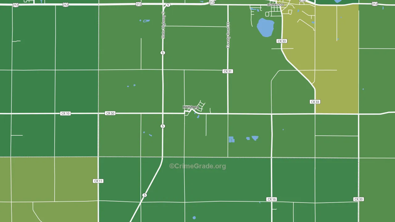 Hamburg, MN Map of Drug-Related Crime Rates