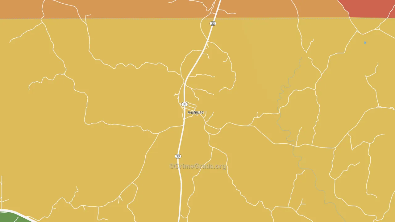 Hamburg, MS Map of Drug-Related Crime Rates