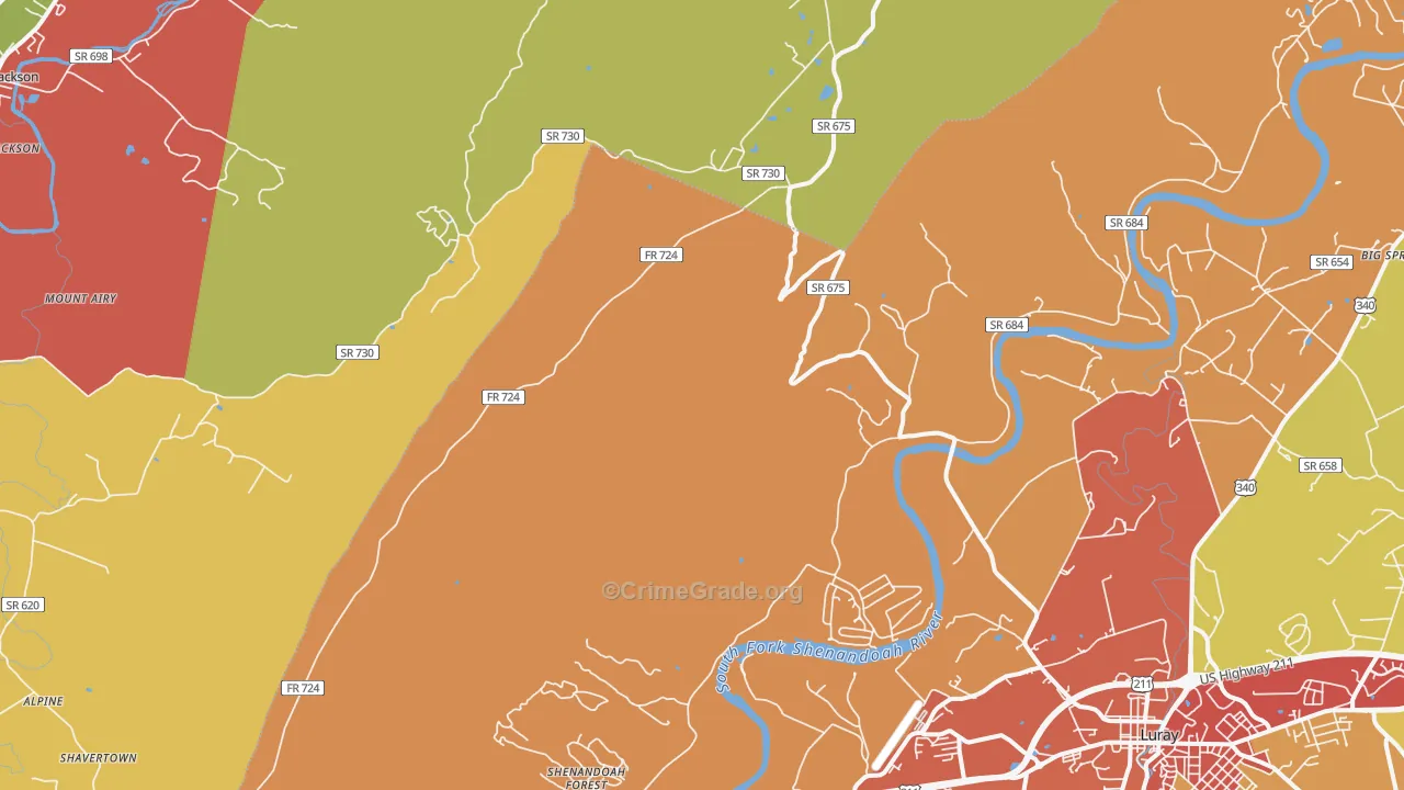 Hamburg, VA Map of Drug-Related Crime Rates