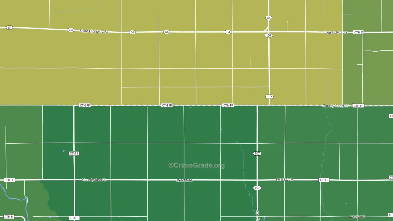Hamburg, WI Map of Drug-Related Crime Rates