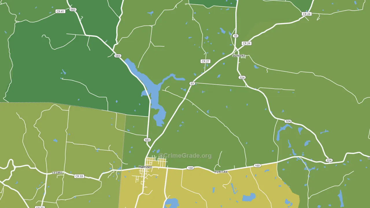 Hamden, OH Map of Drug-Related Crime Rates