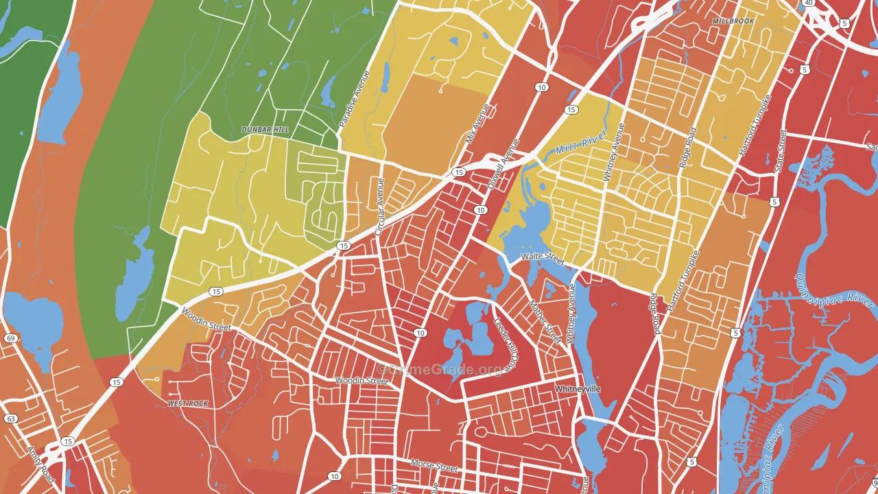 Hamden Plains, Hamden, CT Map of Drug-Related Crime Rates