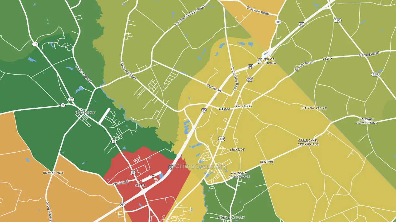 Hamer, SC Map of Drug-Related Crime Rates