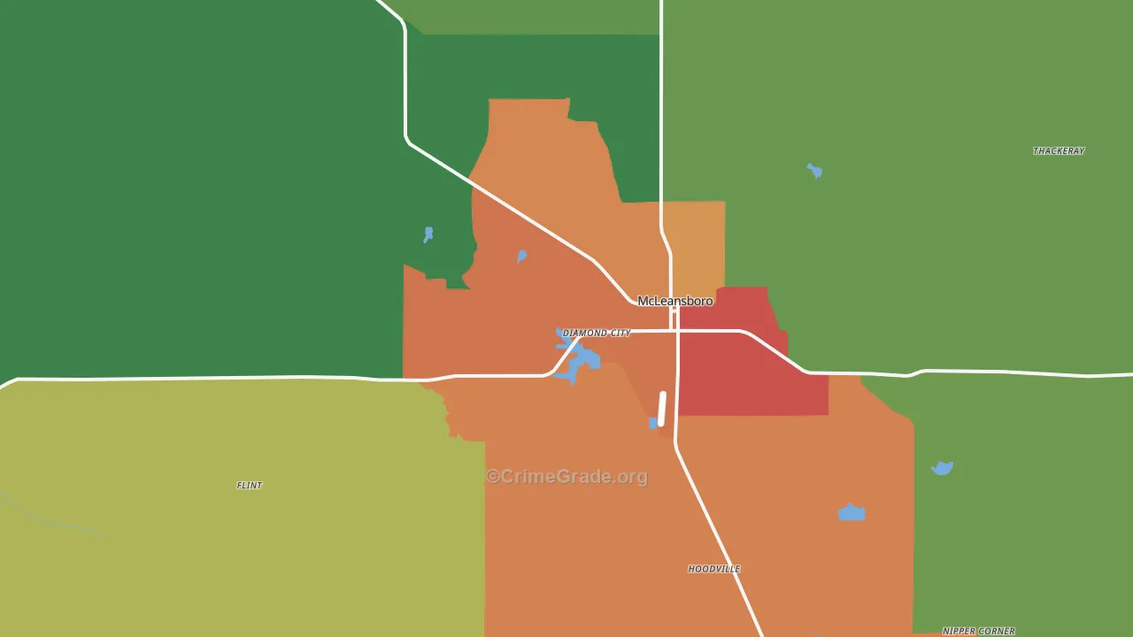 Hamilton County, IL Map of Drug-Related Crime Rates