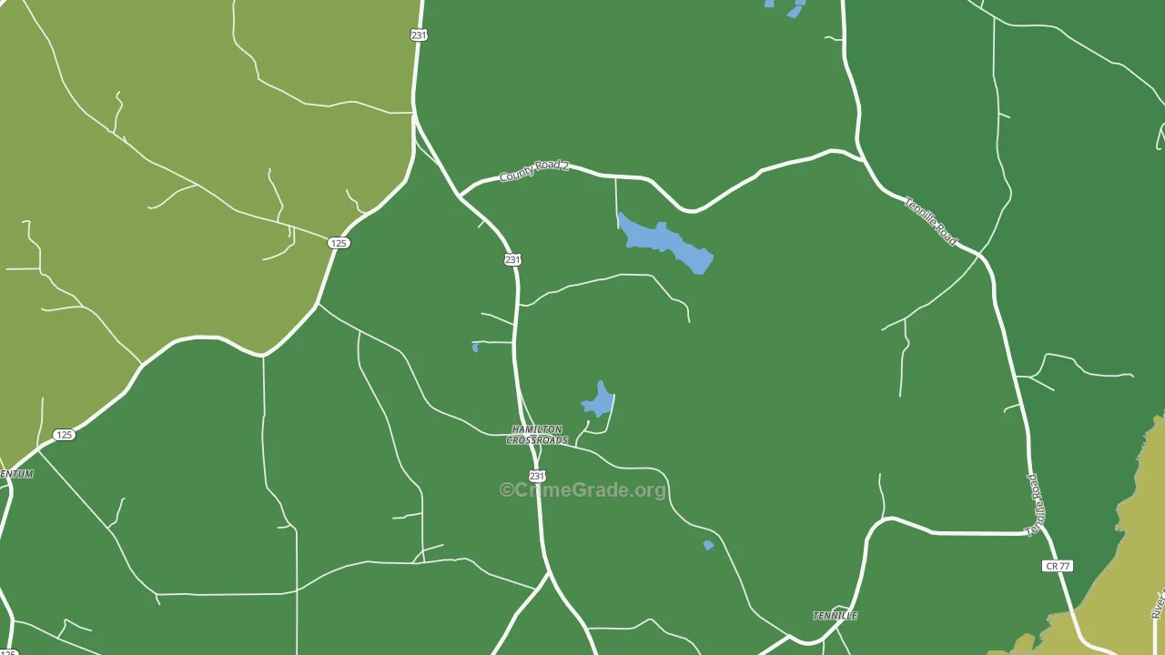 Hamilton Crossroads, AL Map of Drug-Related Crime Rates