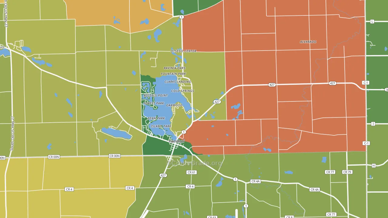 Hamilton, IN Map of Drug-Related Crime Rates