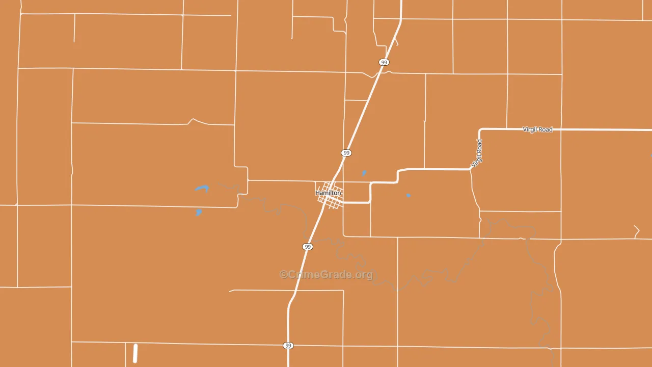 Hamilton, KS Map of Drug-Related Crime Rates