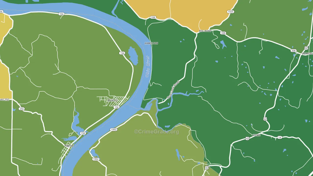 Hamilton, KY Map of Drug-Related Crime Rates