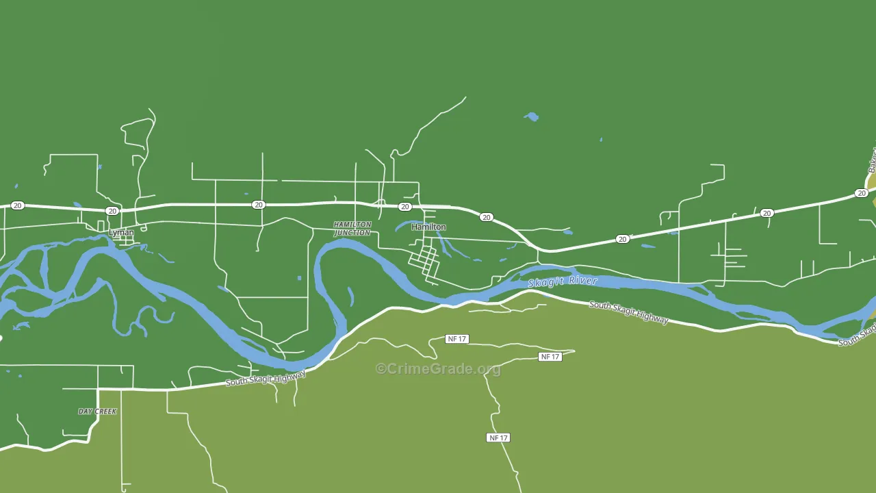 Hamilton, WA Map of Drug-Related Crime Rates