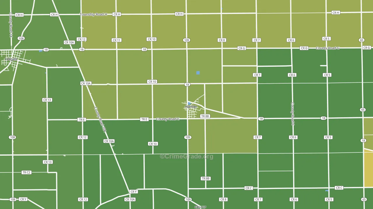 Hamler, OH Map of Drug-Related Crime Rates