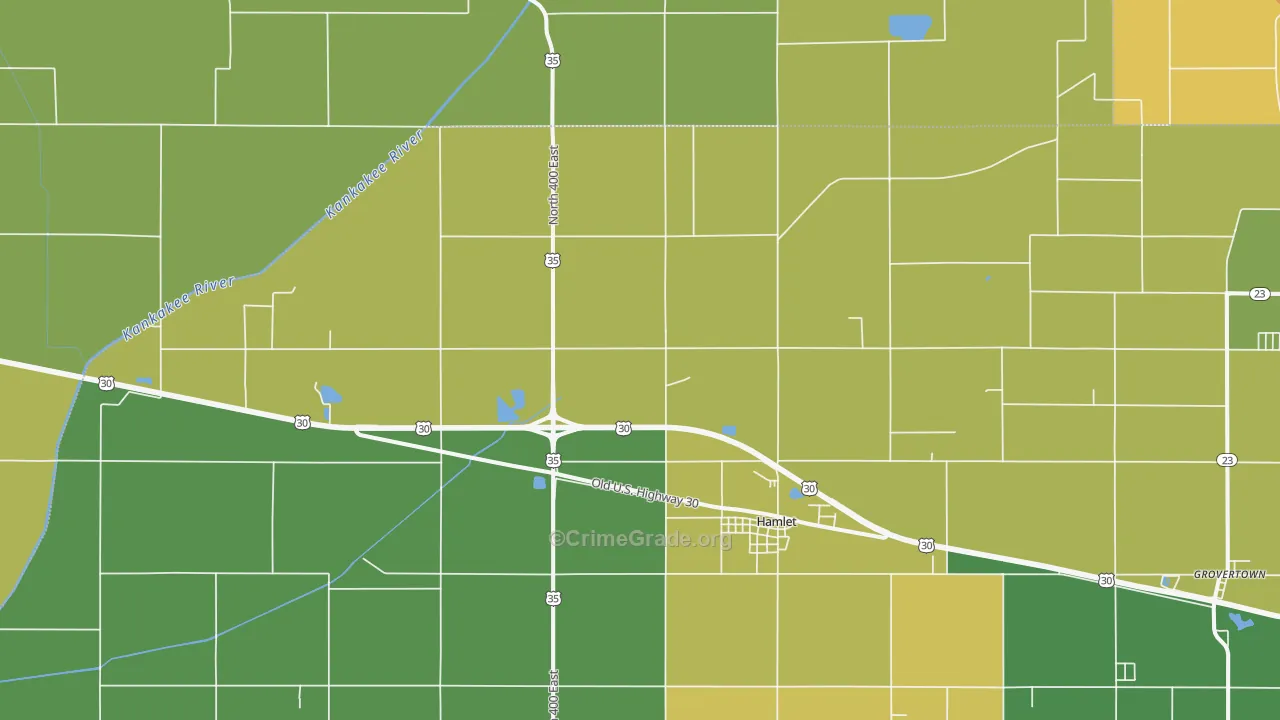 Hamlet, IN Map of Drug-Related Crime Rates