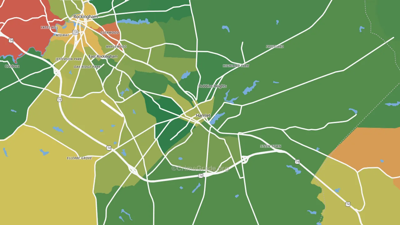 Hamlet, NC Map of Drug-Related Crime Rates