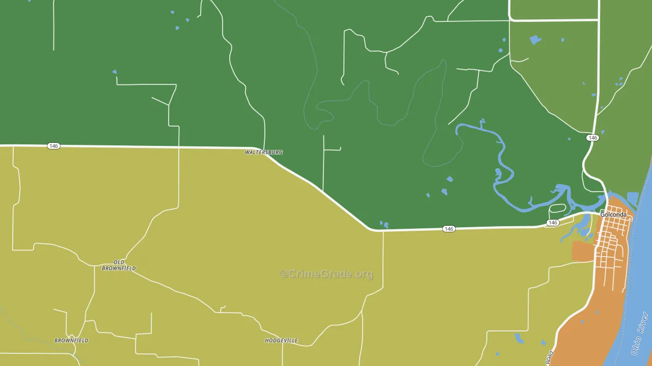 Hamletsburg, IL Map of Drug-Related Crime Rates