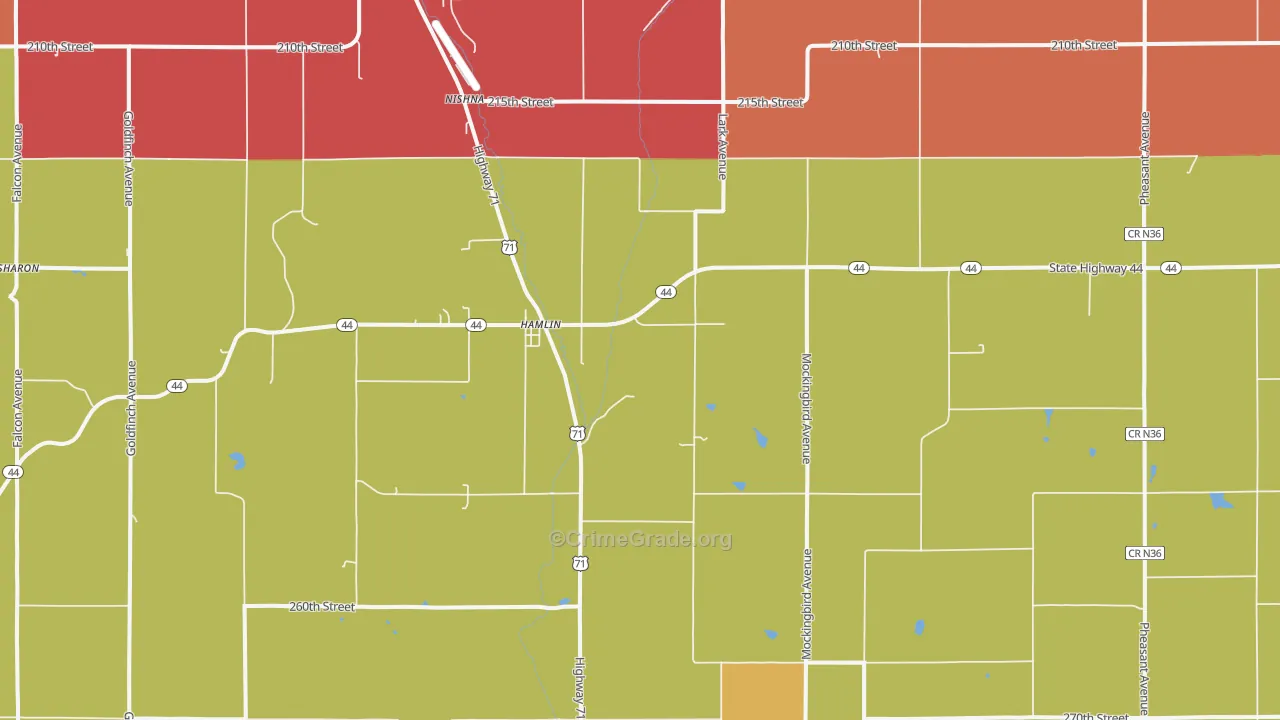 Hamlin, IA Map of Drug-Related Crime Rates