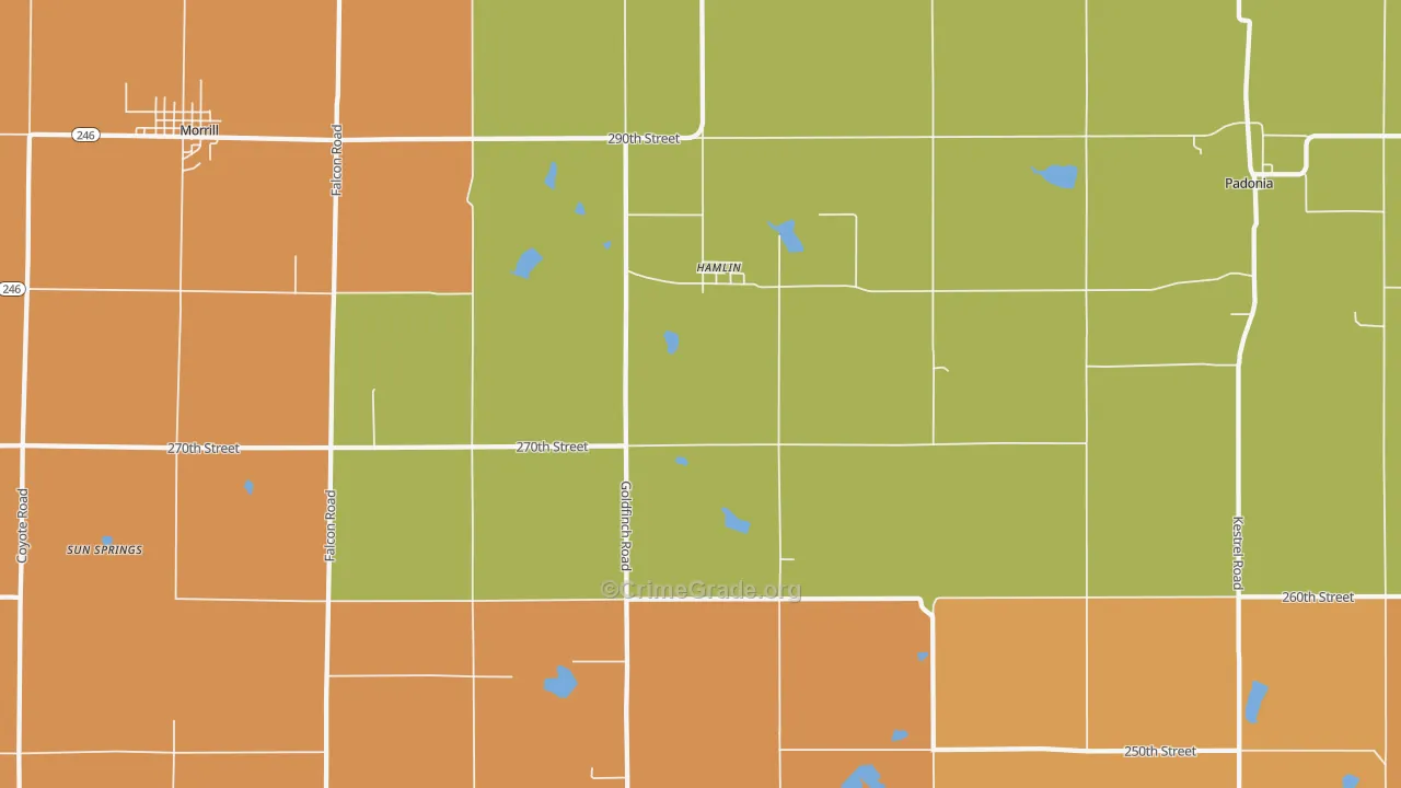 Hamlin, KS Map of Drug-Related Crime Rates