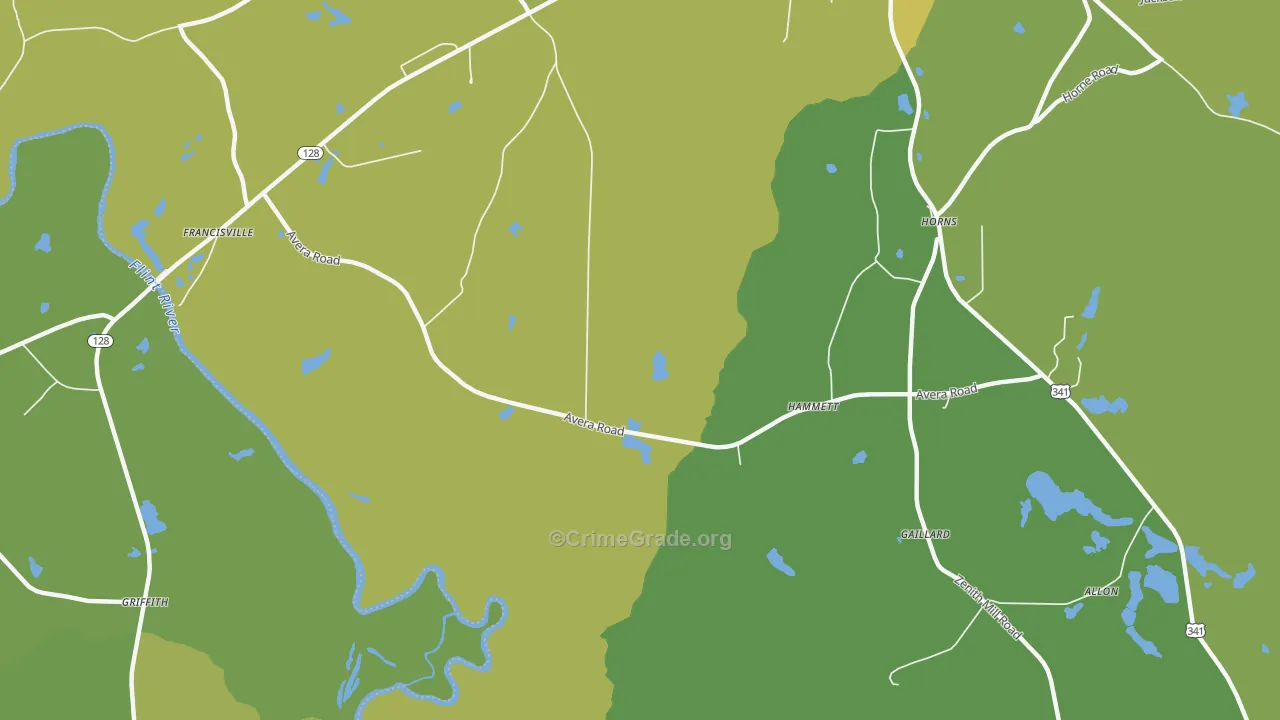Hammett, GA Map of Drug-Related Crime Rates