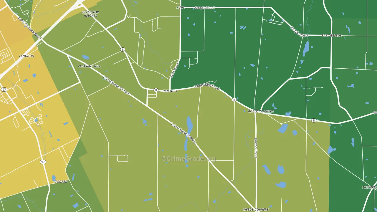 Hammett, PA Map of Drug-Related Crime Rates