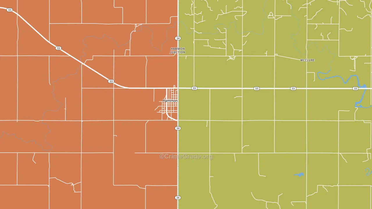 Hammon, OK Map of Drug-Related Crime Rates