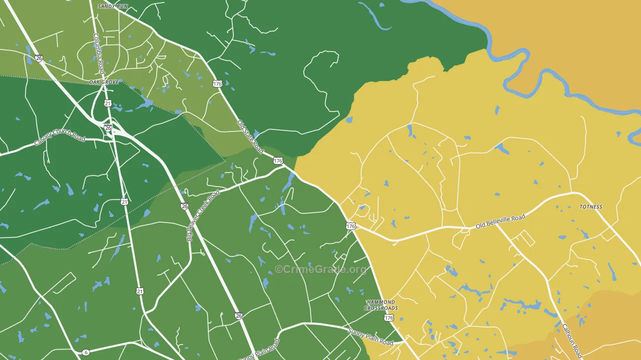 Hammond Crossroads, SC Map of Drug-Related Crime Rates
