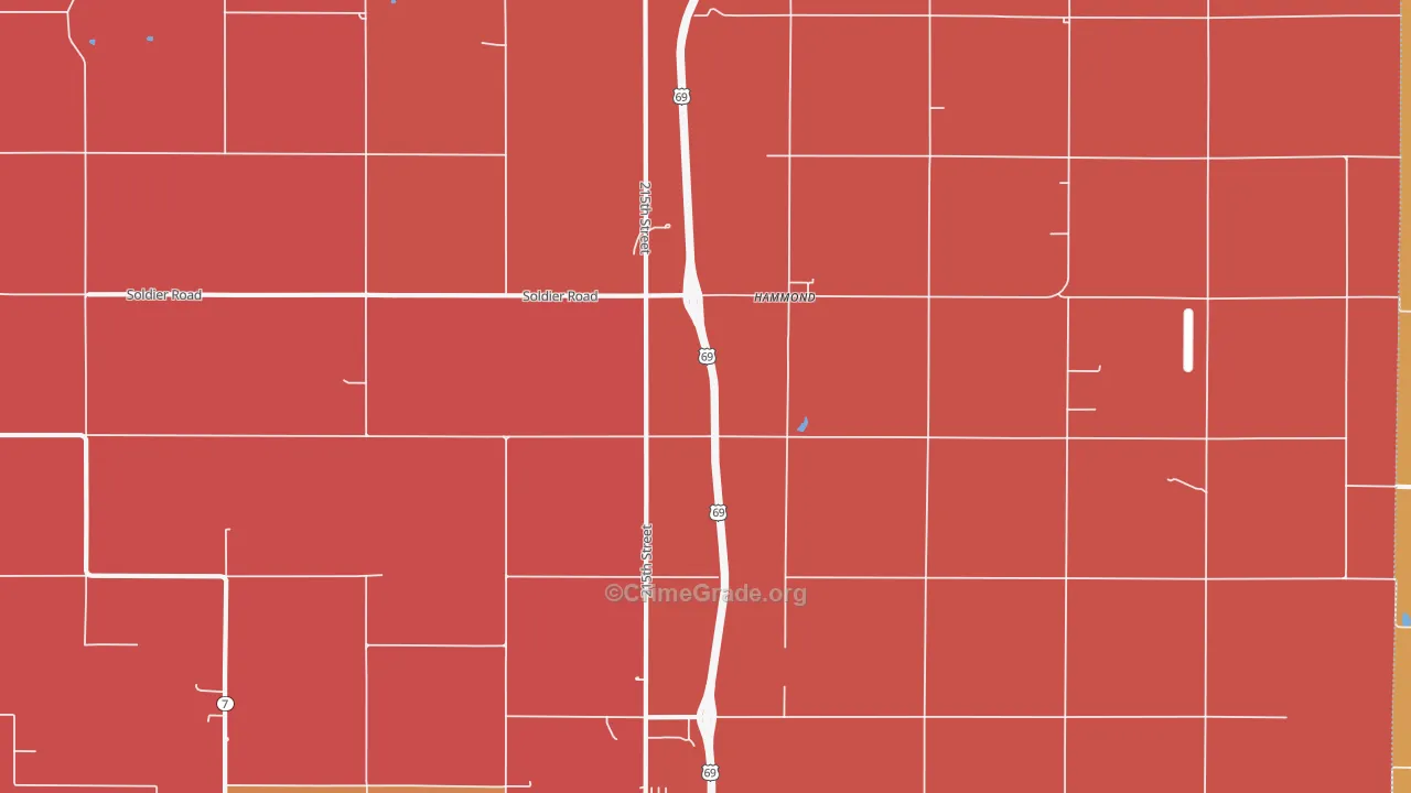 Hammond, KS Map of Drug-Related Crime Rates