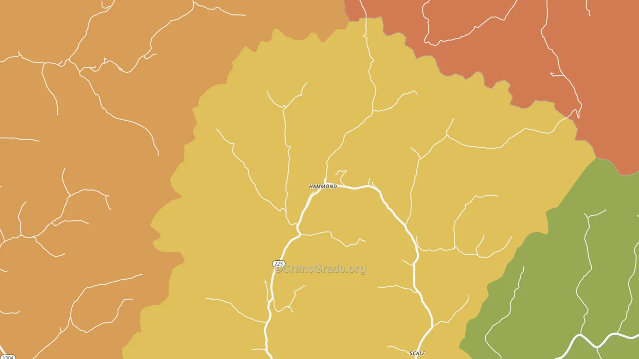 Hammond, KY Map of Drug-Related Crime Rates