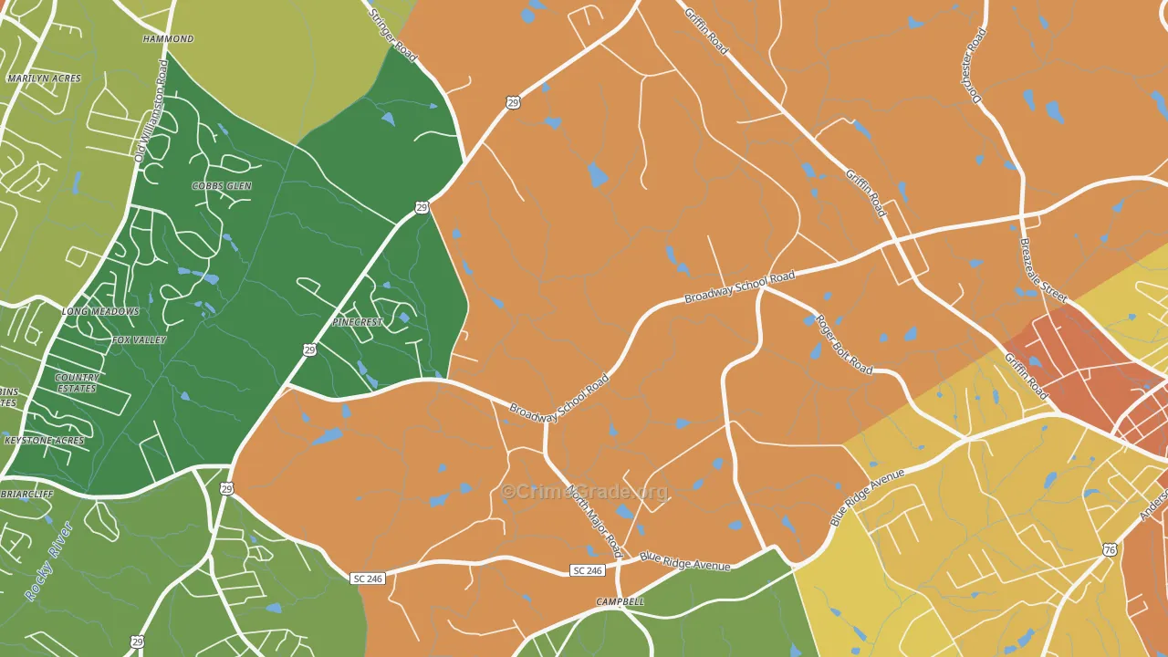 Hammond, SC Map of Drug-Related Crime Rates
